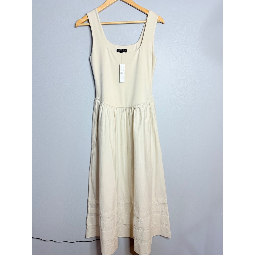 J.Crew Drop-waist mixy dress Small Natural NWT - Picture 3 of 7